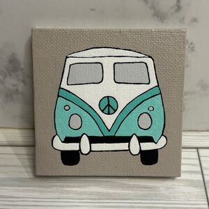 Hand Painted Retro Van Canvas Mini